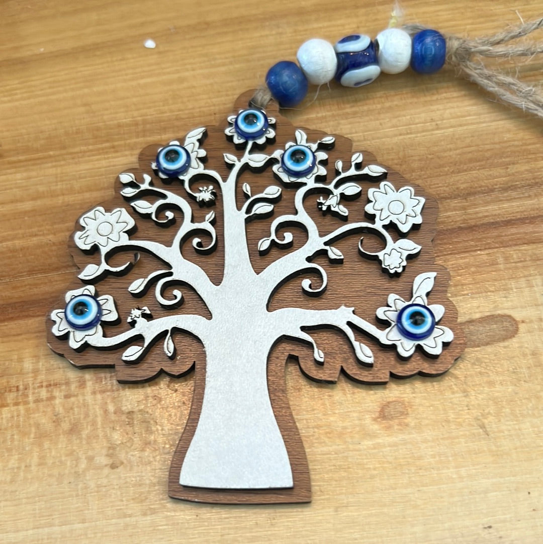 Evil Eye Tree Wooden Hanging