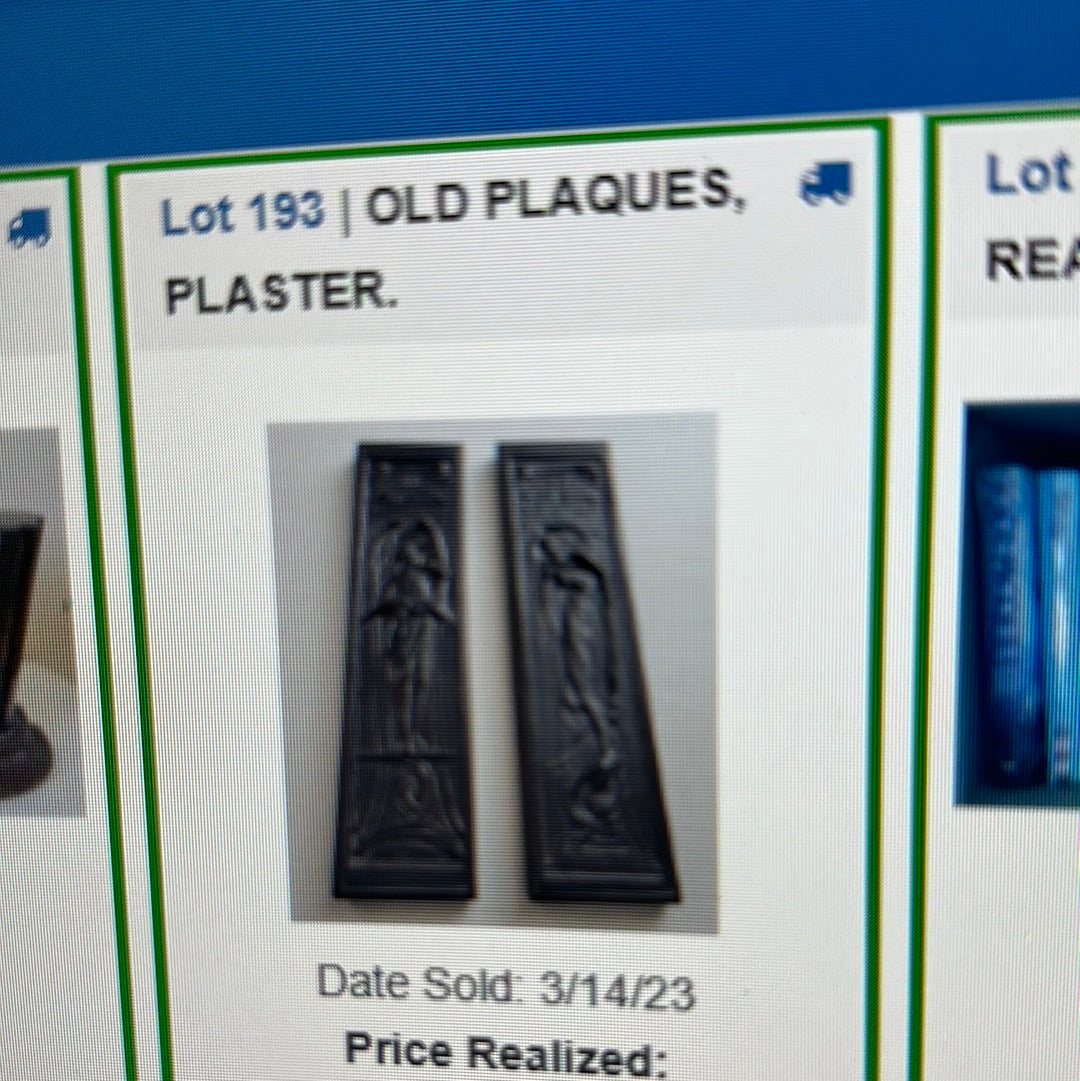 Old Plaster Shakespeare Wall hangers Set The Blessed Fig Tree