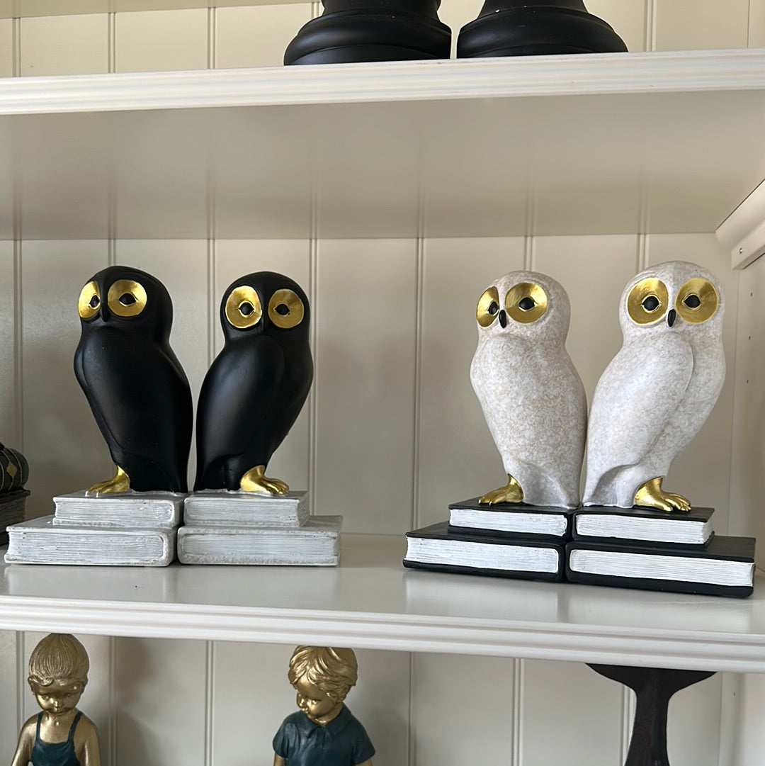 Owl Bookend Handpainted Set The Blessed Fig Tree